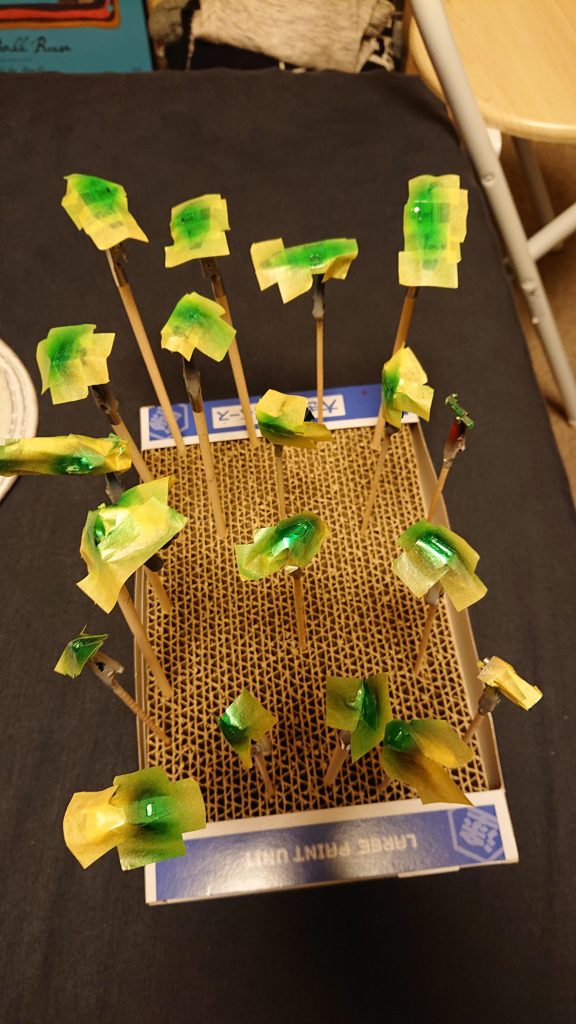 センサー部分はExブラック、スターブライトシルバーと重ねてクリアー蛍光グリーンにしました