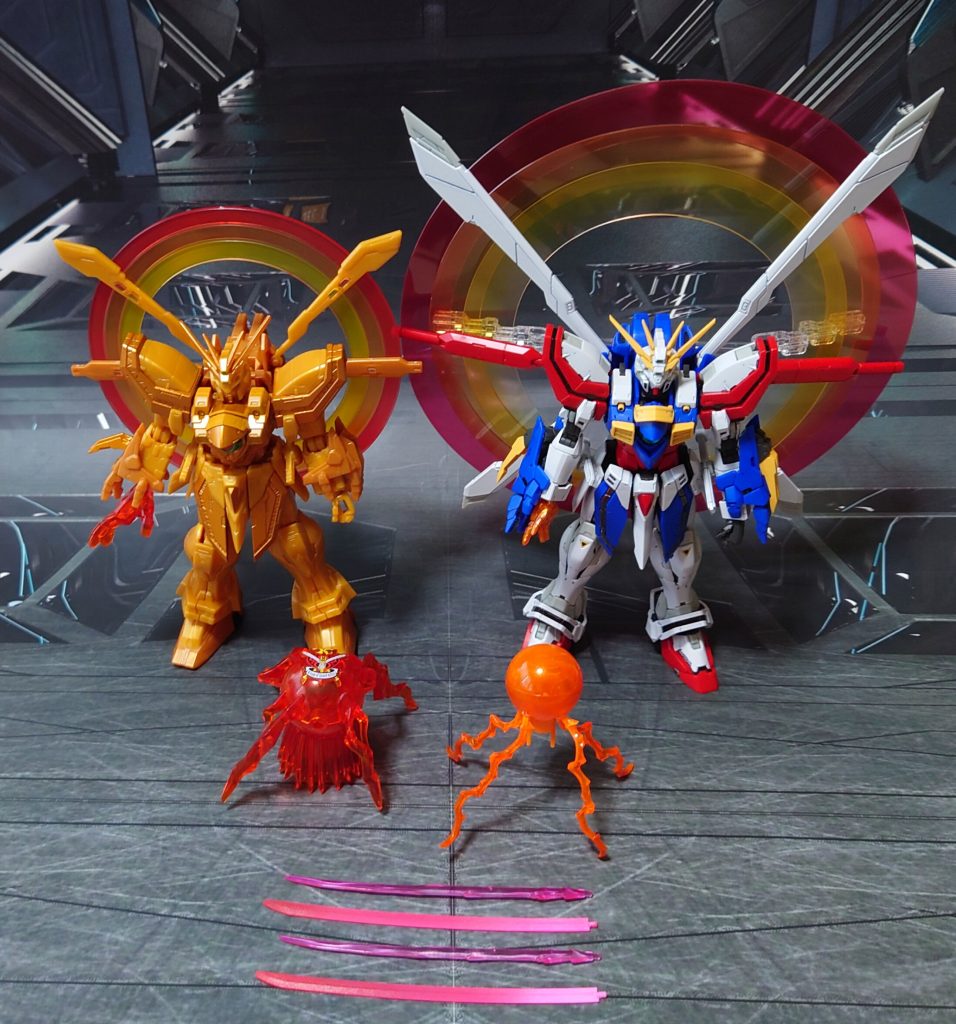 RGゴッドガンダムとの比較。