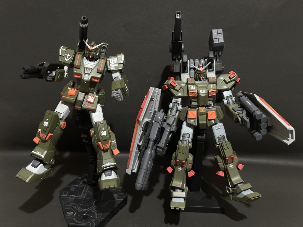 過去作のMSVカラーに塗装したサンボル版のFAガンダムと。