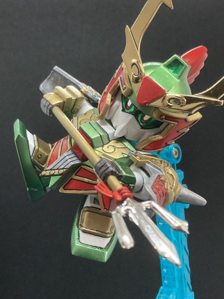 SDガンダム烈伝の作例ポーズ。緑は思った色と違いましたが、これはこれでいい感じになりました。