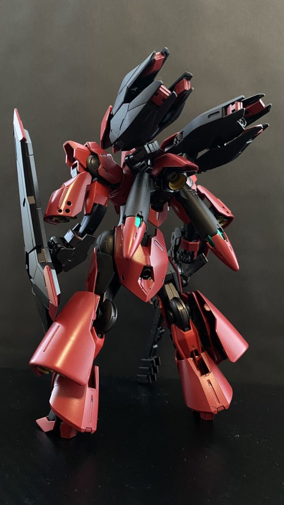 GN(GUND NOPE)システム　機体に搭載された複数のGUNDフォーマット妨害装置、これらの「重ねがけ」により、高パーメットスコアを封じることを目的としたシステム。「ガンダム。ダメ、絶対」システム　ガンドノープシステムである。GUND-ARMの排除を目論むグラスレーらしいシステムだ。