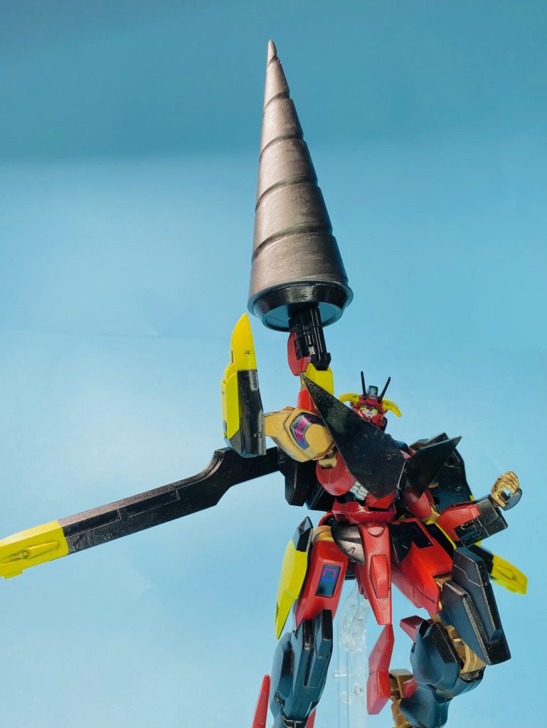 最初ギガドリルブレイクサイズで出力したら腕が上がらなかった（笑）ので若干小さめにしました。