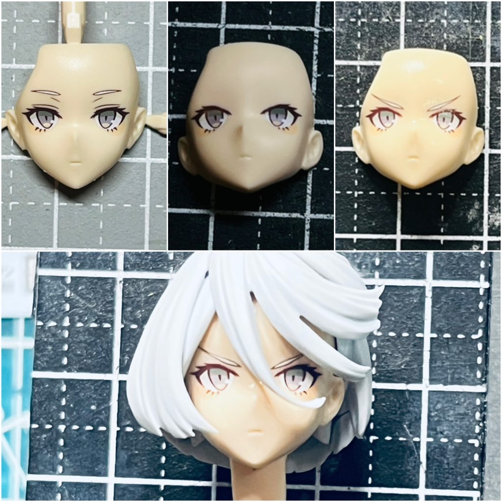 このきっと、アイペイント？アイデカール？がまぁ似てなくて､､､切った貼ったで、不機嫌顔にしてみました😅