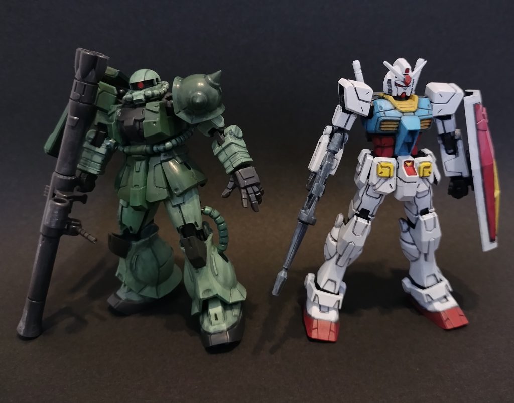 ザ・メカニカルクリアブラザーズ!塗ってみるとやはり楽しいしカッコよくなるのも楽しい!2回目もクリアでしたしトサカつけて赤くしようかな…しかしフルカラー版当たる気しませんよ。次回はジムですとな…まあ、買うけどね!