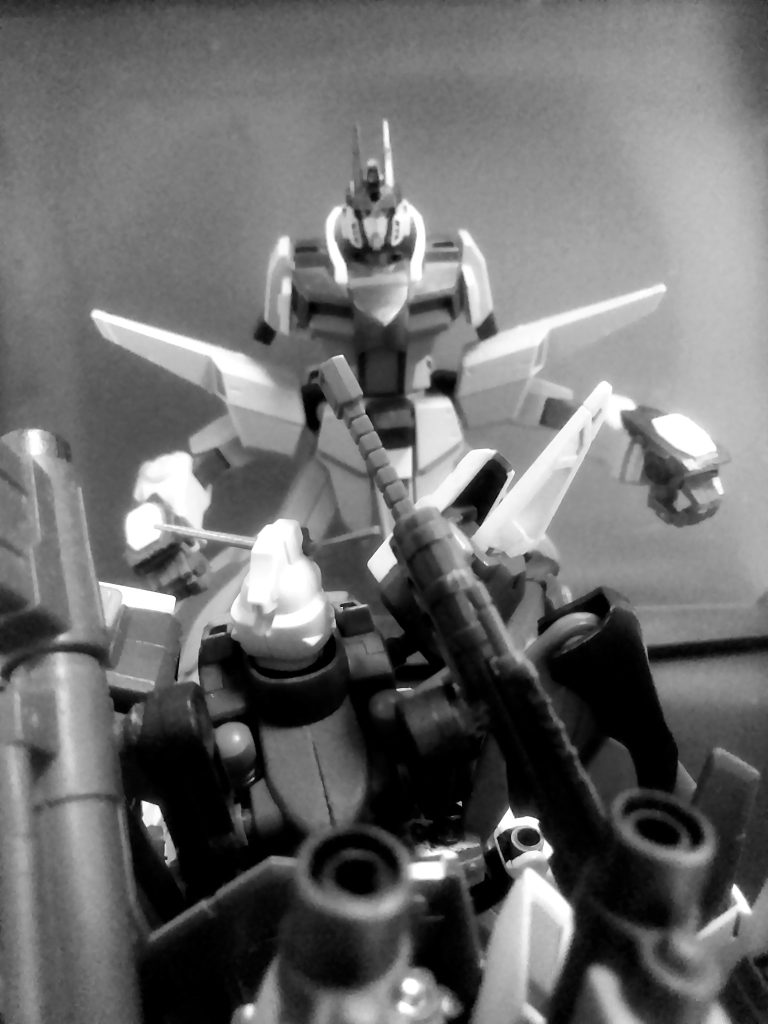 ソコに『レイ・ザバレル』も加わる事で最早どうにもナラナイか❓                     どうする『シン、キラ、アスラン❗』          世界は此のまま『議長』の手の中に墜ちるのか❓                         そして「みづか」お前こんなんでダイジョブか😠