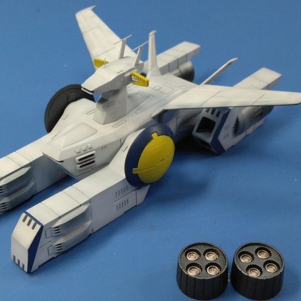 1/2400 「ホワイトベース」塗装工程。現在7割を超えたくらいの進捗です。カタログなどで見慣れた300円のWBとは違う感じになってきました。（2枚目）