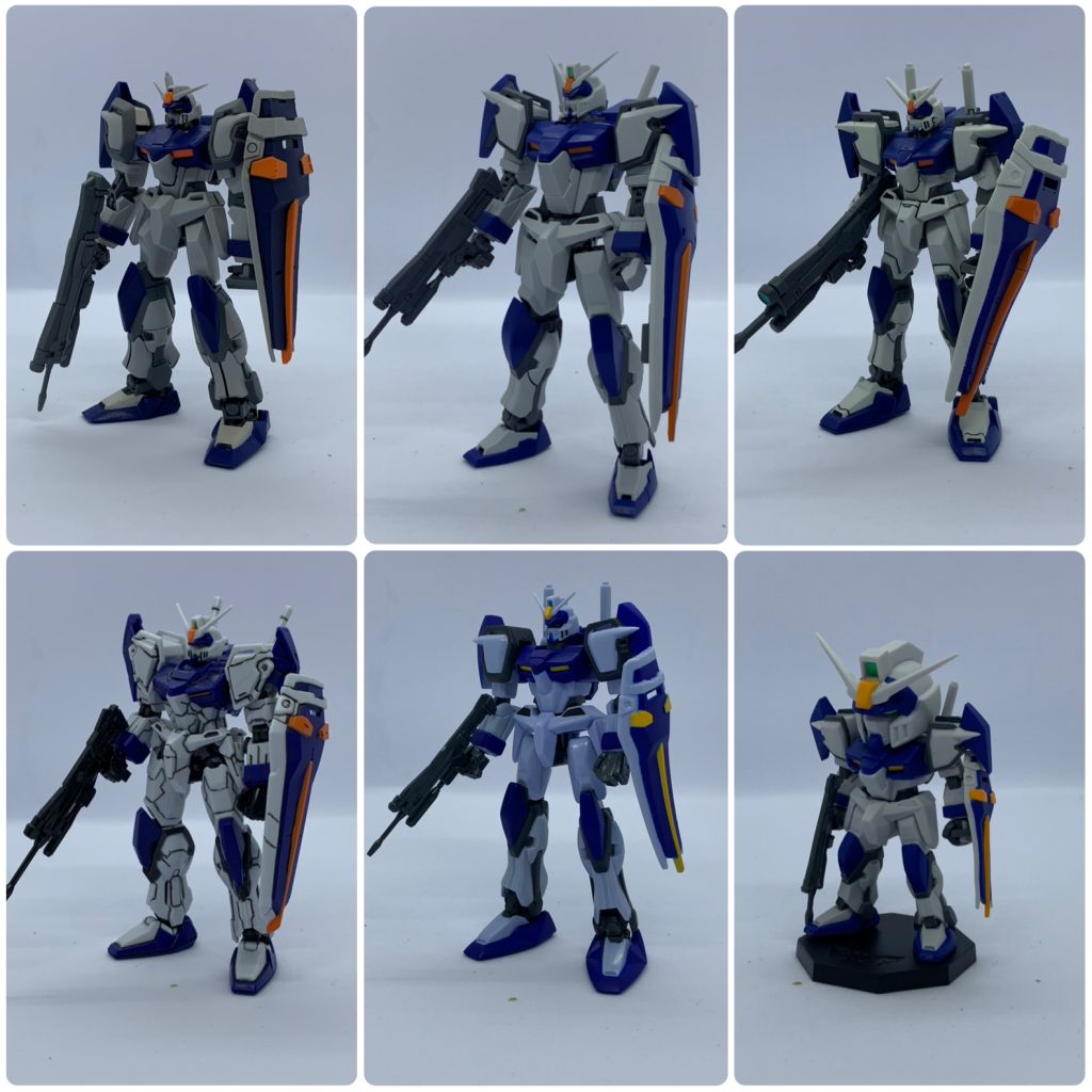 フィギュア。左上からAMIA、ROBOT魂Ver.A.N.I.M.E、MIA、Gフレーム、クイックガンダムモデル、WCF。お宝率が高い。