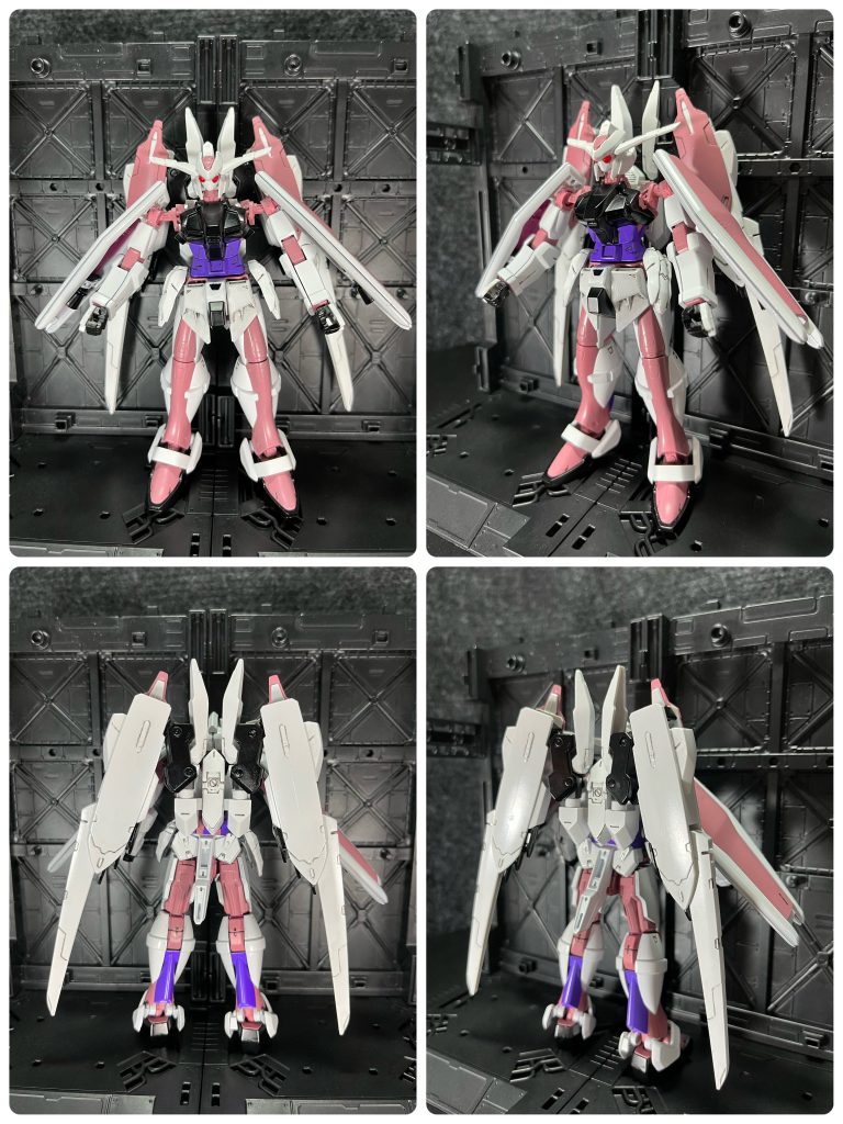 ジャンク品購入時に説明が無かったのですが、おそらくバエルとアームズアストレイが入ってたと思います。パーツの欠けてるところを補いながらミキシングしました。ミキシングしてたら、偶然うさぎっぽくなったのから、ちょっと文字って「ラービット」と名づけました。