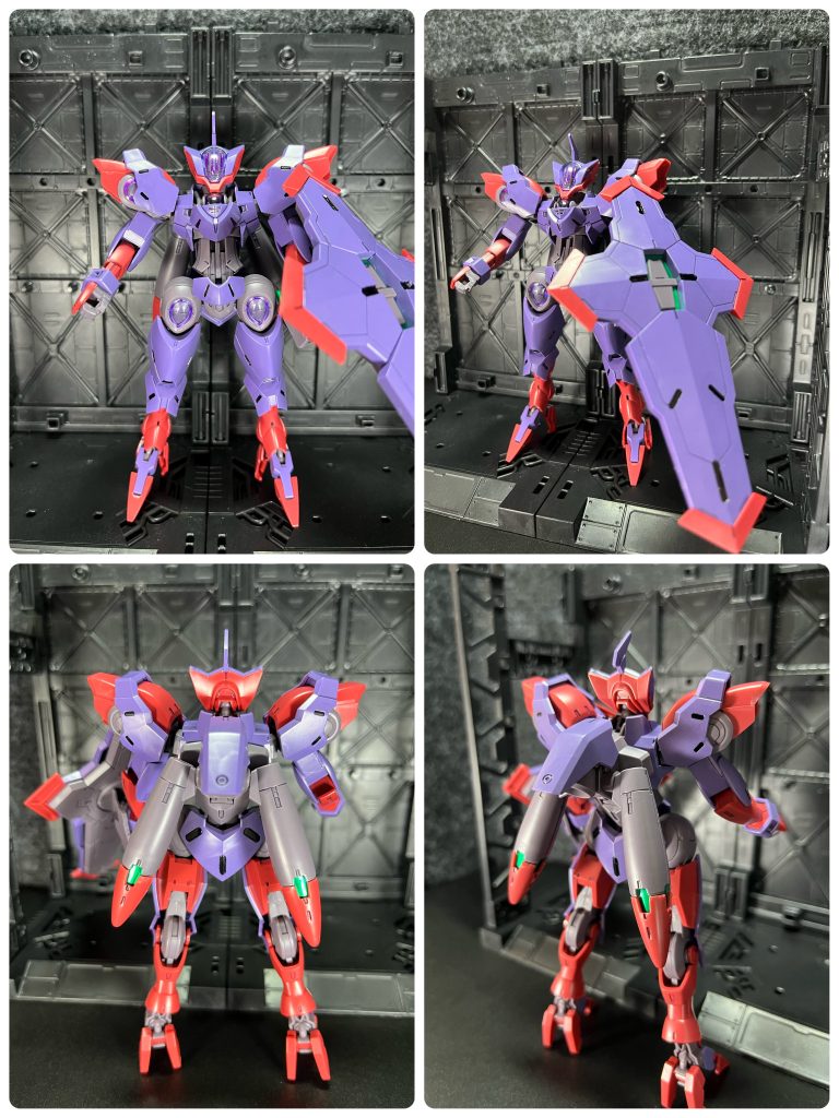 部分塗装と墨入れのみです。毒々しい配色と大きな盾が特徴的ですね。自分的には、アニメに登場時、ミカエリスより目立ってた気が・・・