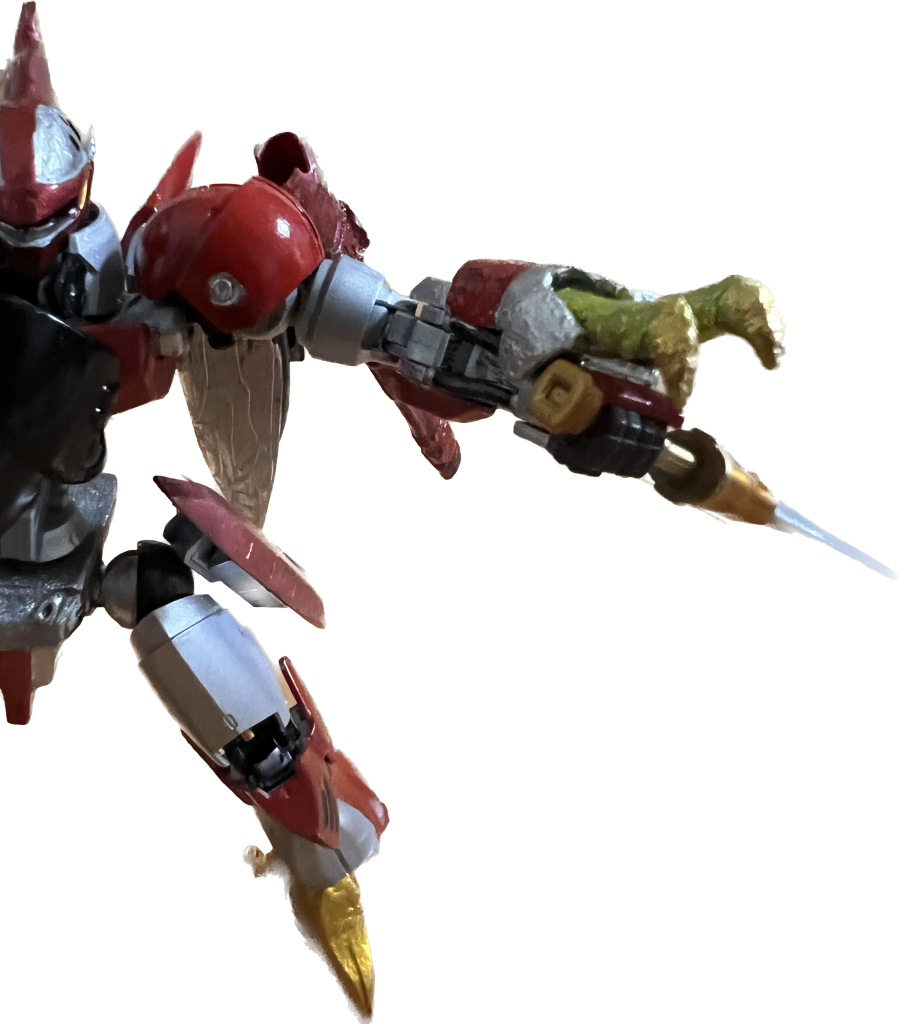 腕、胸はジークルーネそのまま。胸にビルバインのパーツをくっつけてます