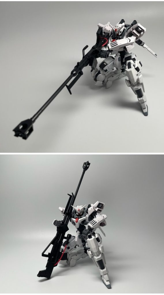 武装④対艦ライフル機体全長を超えるサイズの大型武装です。ヅダに付属したもので、アクセントとして赤いケーブルをつけてみました。