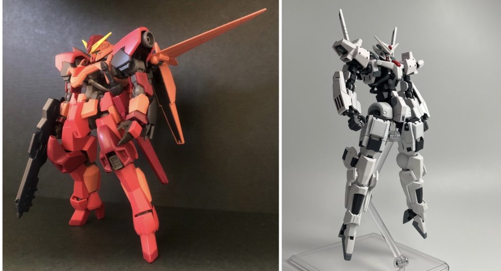 冒頭で触れた、ガンスタ初投稿作品の「グレイズガンダム」との比較です。実は共通点も多いのですが、全く異なる作品に仕上がりました。色々進化できたと思います。