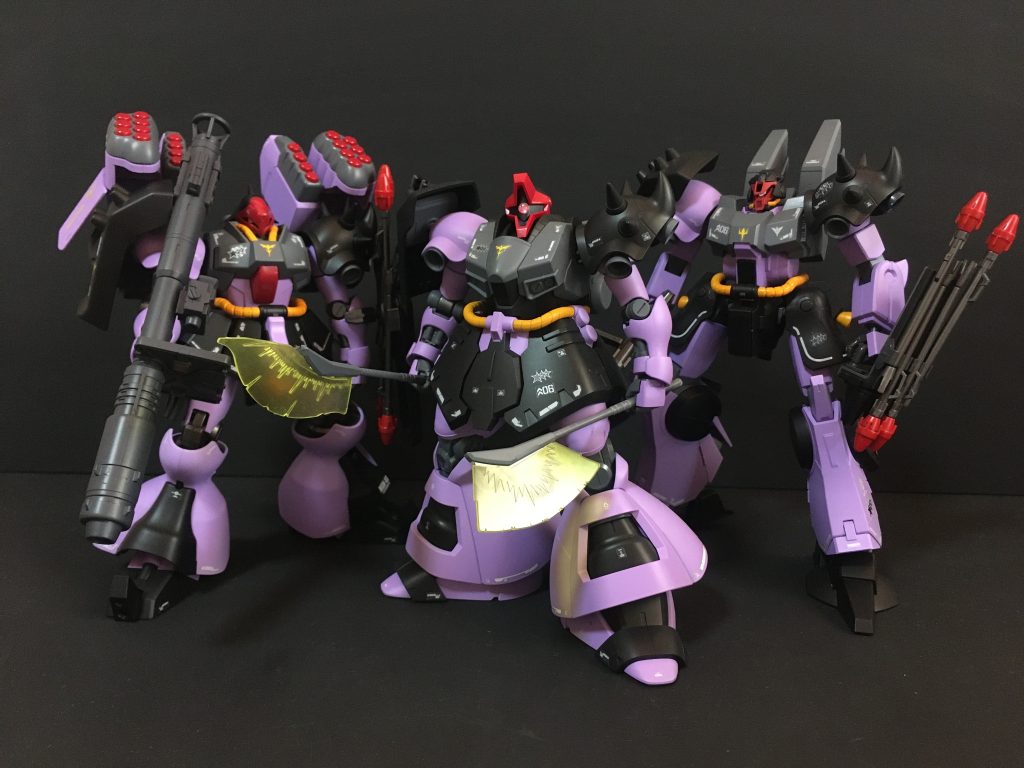 ネオジオン軍 オルテガ機の3ショットドーベンウルフ https://gumpla.jp/hg/1290852ドライセン https://gumpla.jp/hg/1218953ヤクトドーガ https://gumpla.jp/hg/1547110