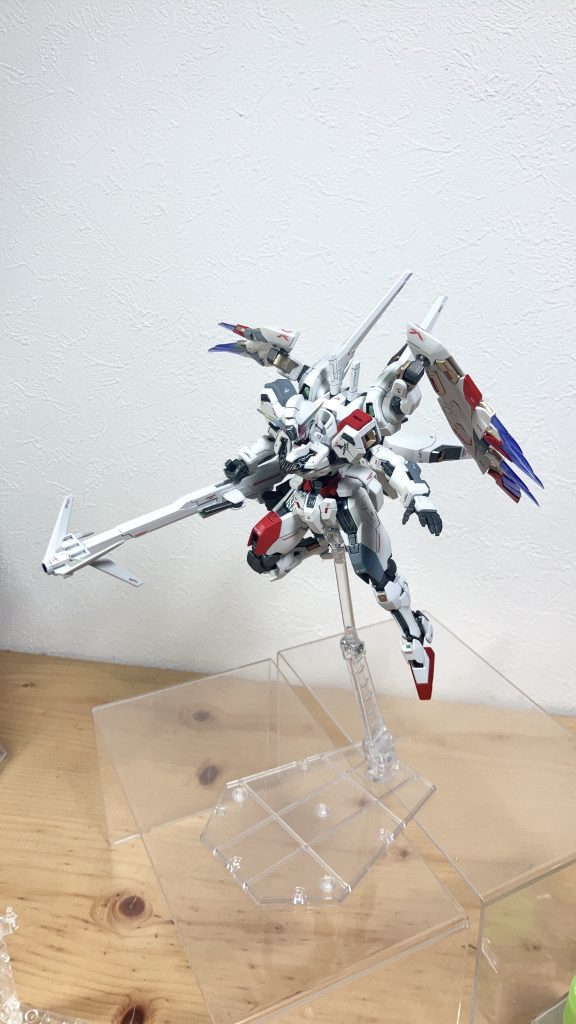 塗装はアシンメトリーにして完成です。久しぶりのガンプラ。楽しかったです。