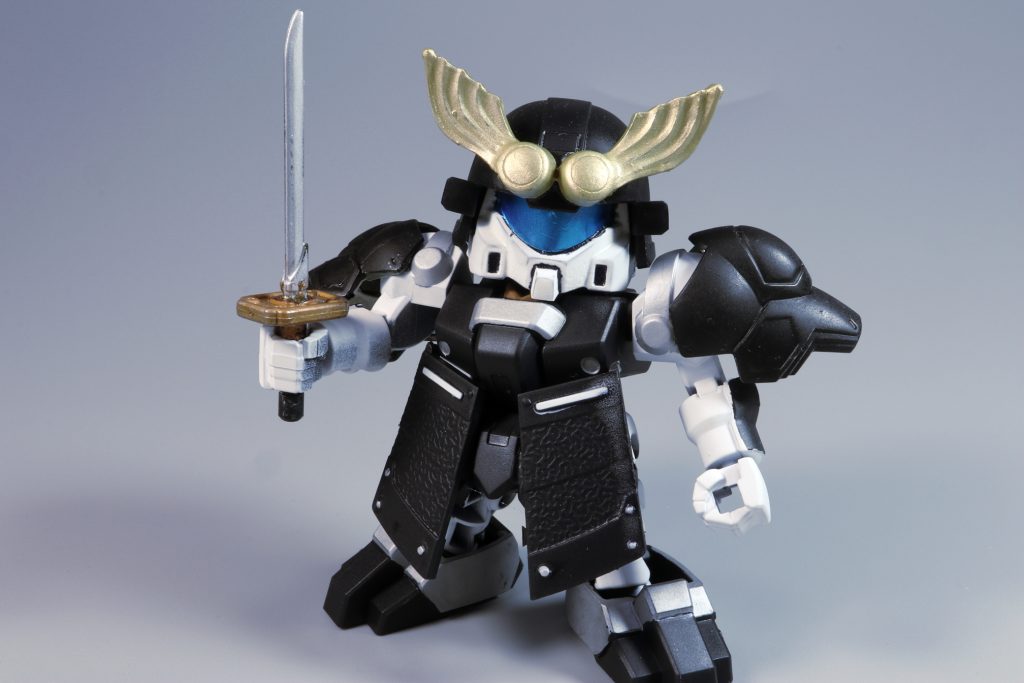 足軽大将ジムくん足軽より鎧を豪華にしてみました。太刀もそこはかとなく貧相でモブっぽさがでてるかと。