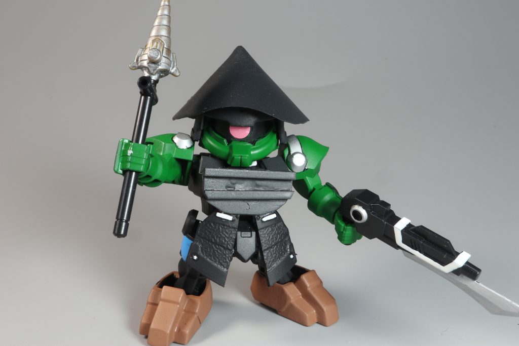 足軽ザクくんいい感じに弱そうに出来たかと思いますただもうちょっとディテールは作り込むべきですね