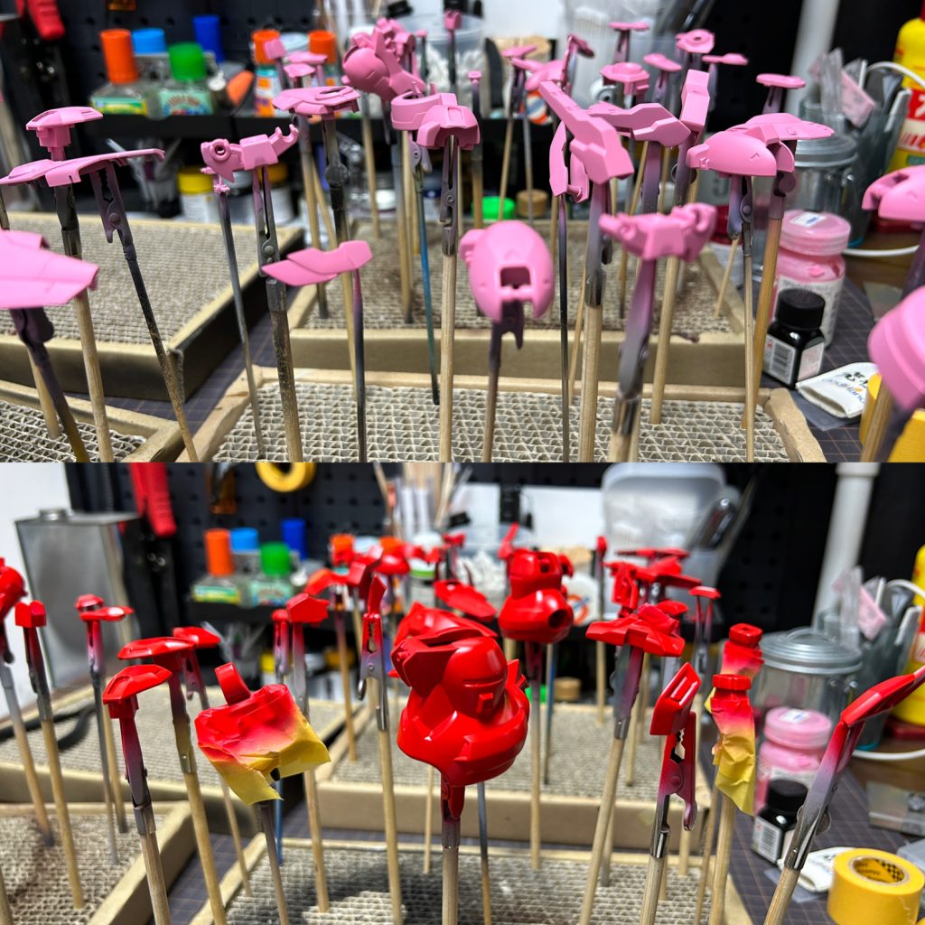 赤をメインにする制作あまりないので普段使ってる赤が思ったより発色鮮やかでびっくり。