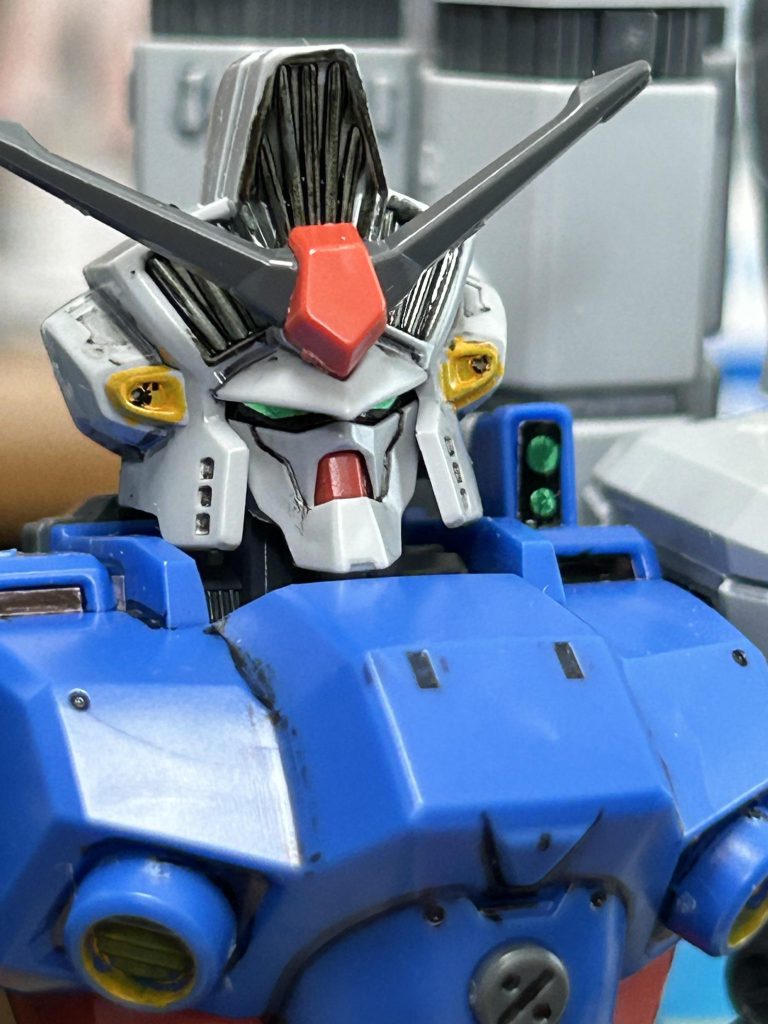 2号機の特徴的なイカつい悪者顔、バルカン部分ちょっと失敗しましたが…この顔がたまらない。