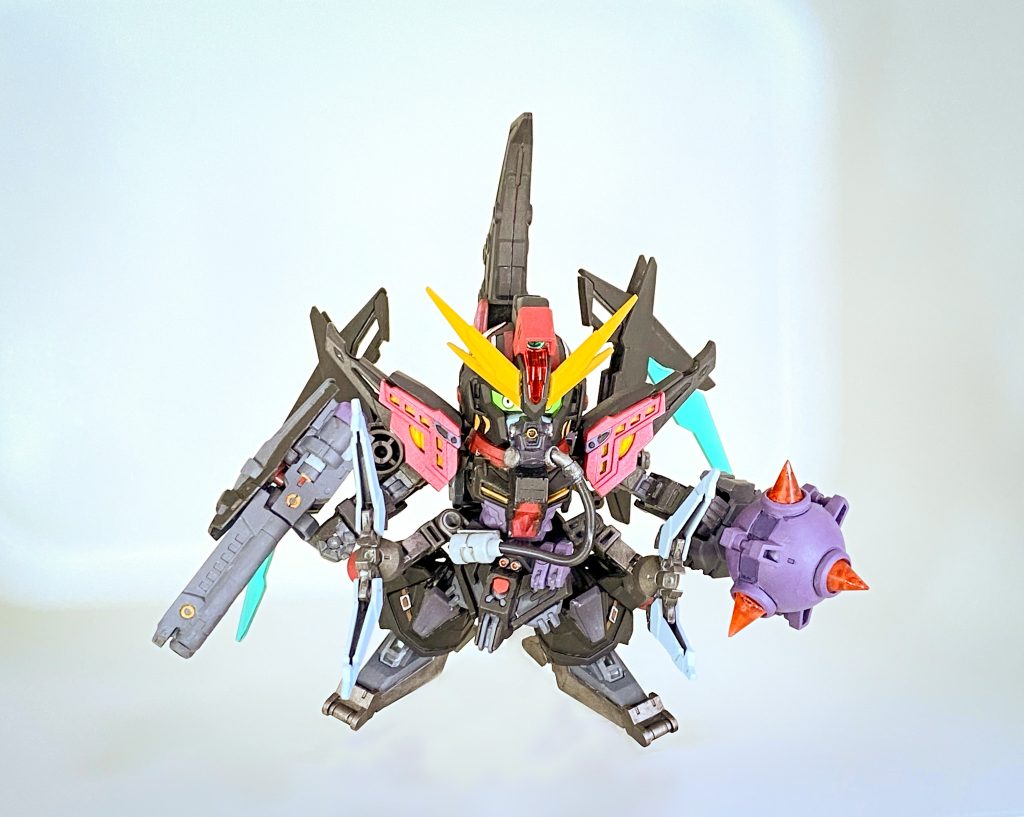 塗装基本全てシタデル筆塗りです。アバドンブラックがメイン。赤のところだけシタデルのメフィストンレッドの上からmmpのメタリックレッドを塗ってます。マスクも上塗りだけmmpの紺色を使用。仕上げはプレミアムトップコートの艶消し仕上げです。