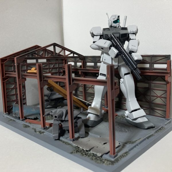 ジオコレ×ジム寒冷地仕様（簡易ジオラマ）