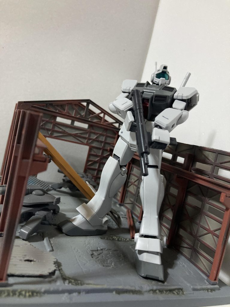 ジオコレ×ジム寒冷地仕様（簡易ジオラマ）–2枚目/制作者：〜〜蒼穹〜〜