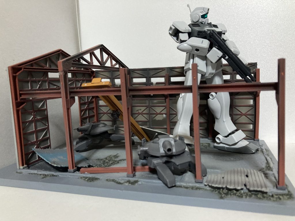 ジオコレ×ジム寒冷地仕様（簡易ジオラマ）–3枚目/制作者：〜〜蒼穹〜〜