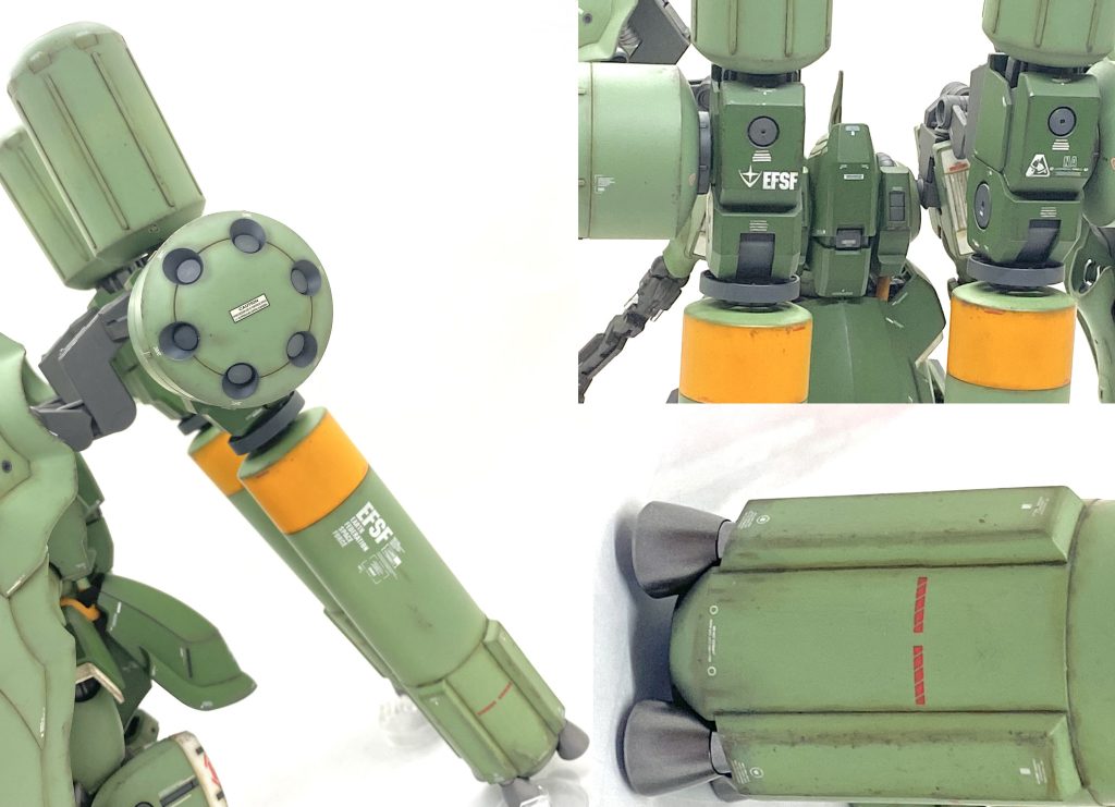 プロペラント・ブースターはほぼ設定通りの塗り分けですがグレーをやや多めに差し色にしています。