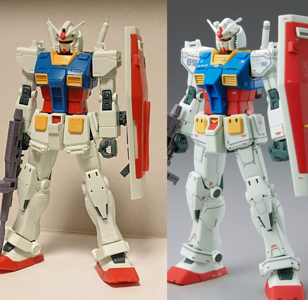 右側はバンダイ様ホームページより。アンテナフラッグもそのまま、ランナー跡も二度切りそのままですが「いつの日か、下手でもなんちゃってver.kaを!」の願いを叶えてくれたククルス・ドアンのガンダムでした。バンダイ様ありがとうです。ご閲覧ありがとうございました。
