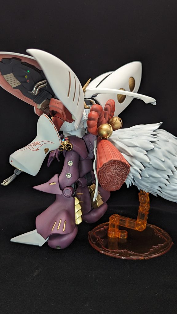 後方面尻尾のもふもふ感だすのが難しいです。キュベレイに合わせて白毛に変更したため、ユクモも白髪に変更となりました。