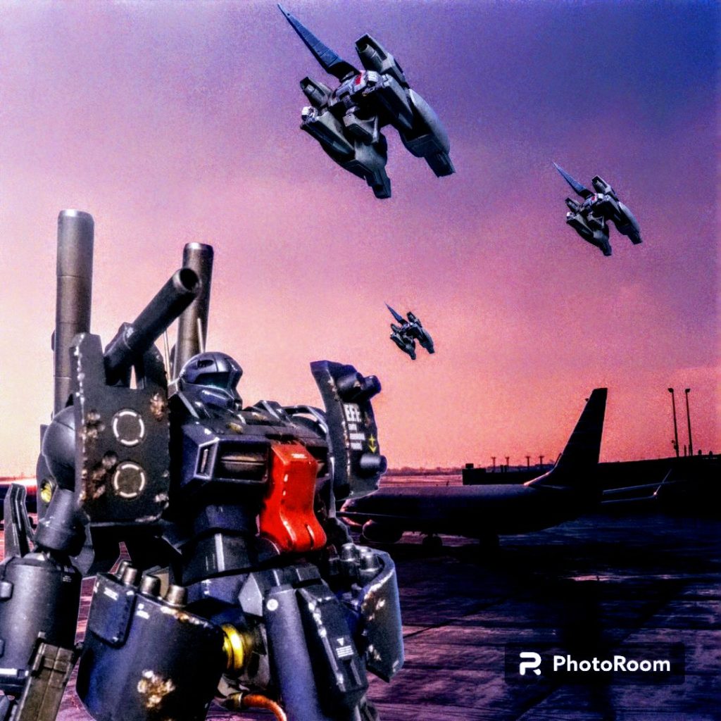 ガンキャノンデティクターはメタスのムーバルフレームを流用して作られた機体との事で「もしも?」メタスがカラバで量産化&同時運用されていたらば?の画面となります😁