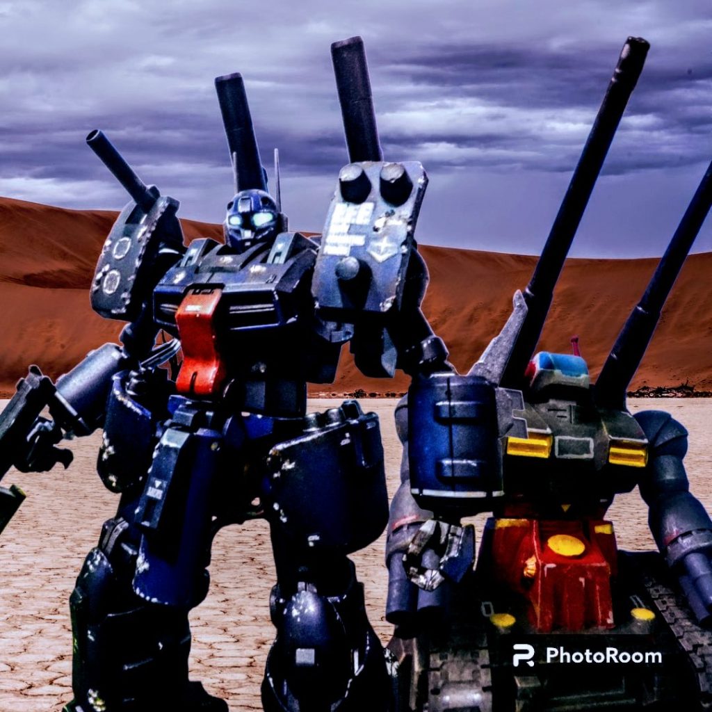 ガンキャノンデティクターと旧キットのガンタンクの揃い踏み!意外と違和感を感じないのは何故?