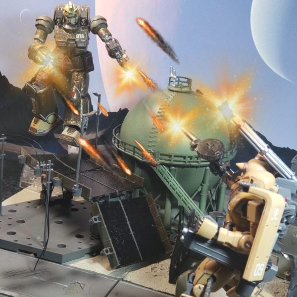 決戦第５戦、廃工場での戦い❗ザク・ハーフキャノン vs ガンキャノン機動試験型