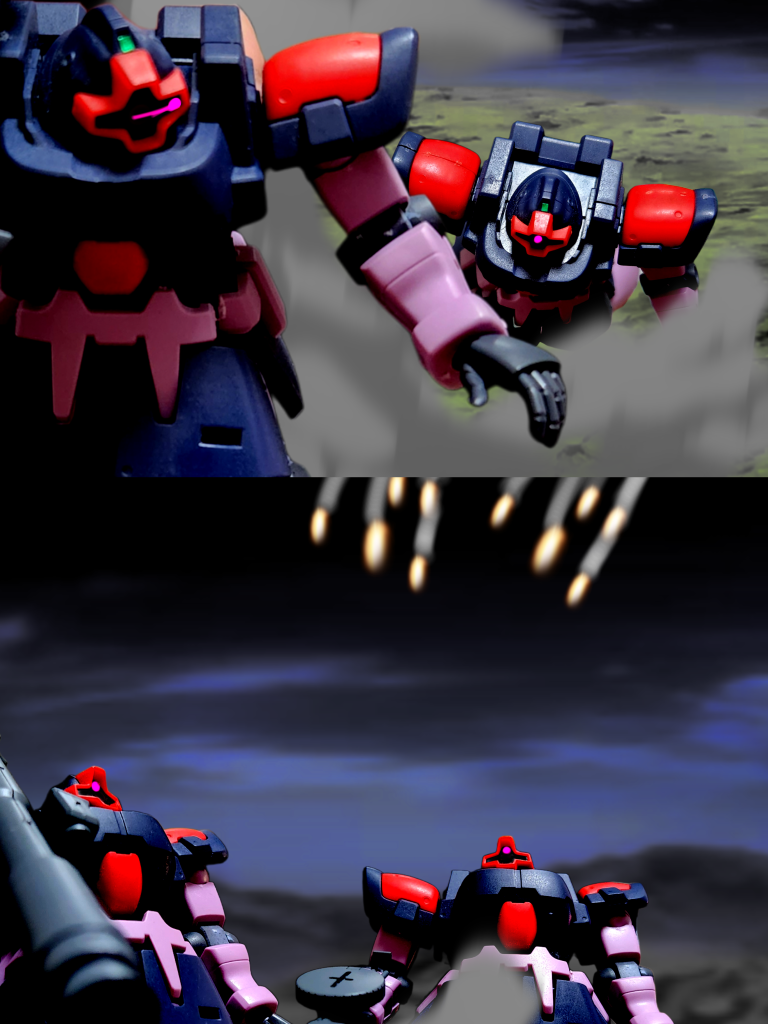 ナイトハウル「いてて…す…すまねぇ!大丈夫か!?」ヒットアイ「いってぇ~腰が…ん?何の音だ?」ナイト&ヒット「「あー」」