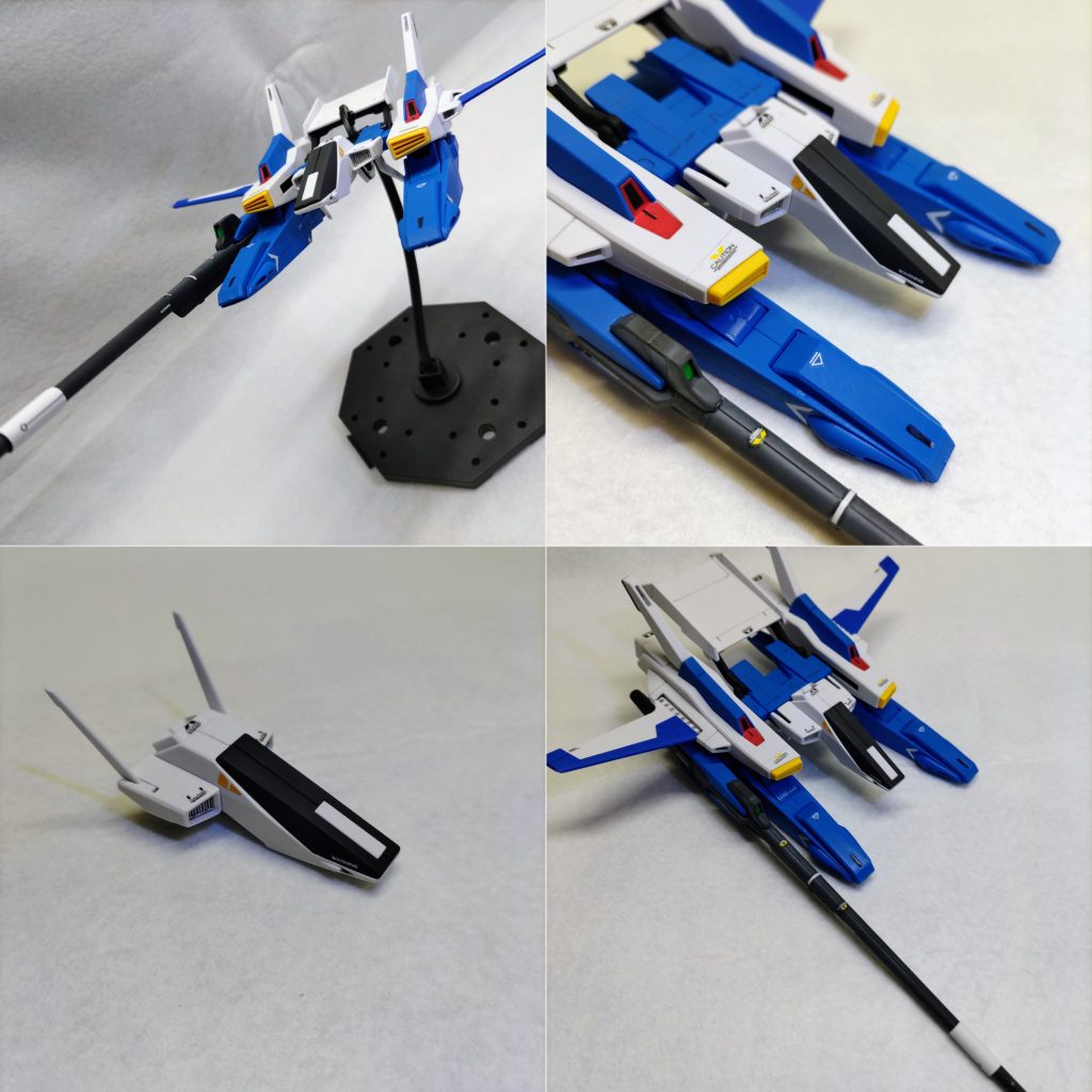 Gディフェンサーは全部合わせ目なので消してません。こちらはあえて水星用のデカールを使いマーク2とは雰囲気を変えました。大きい声では言えませんがパイロットも好きじゃないので手抜きです。