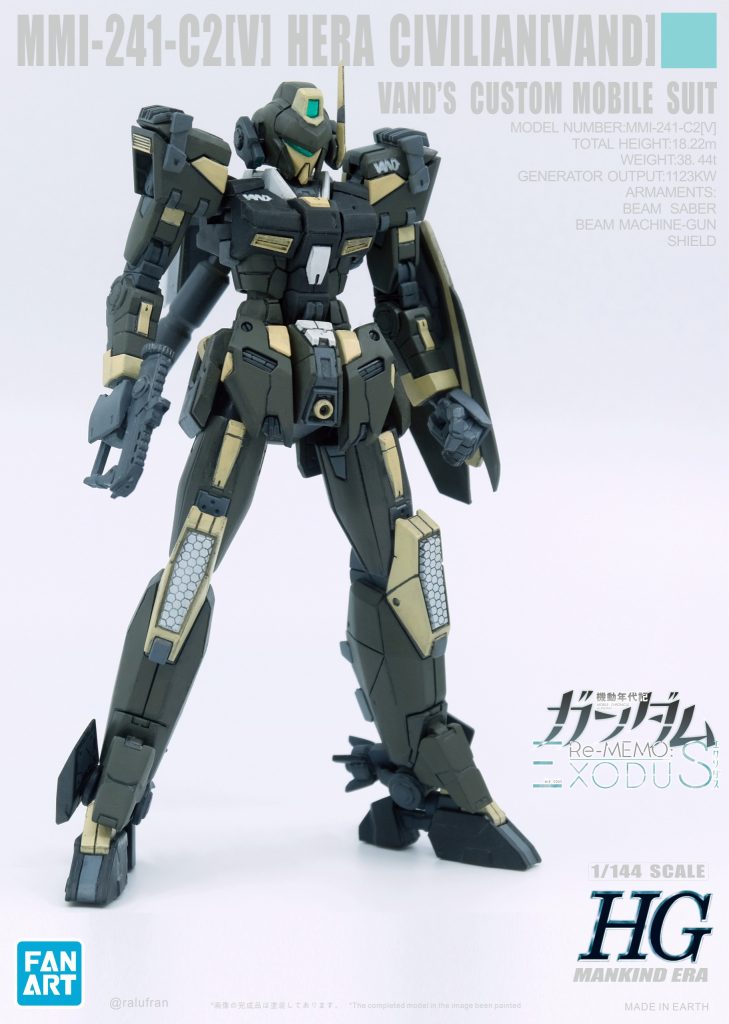 架空ガンプラ#6 「民用型ヘラ」(フルスクラッチ)–2枚目/制作者:@RalufRan_土豆