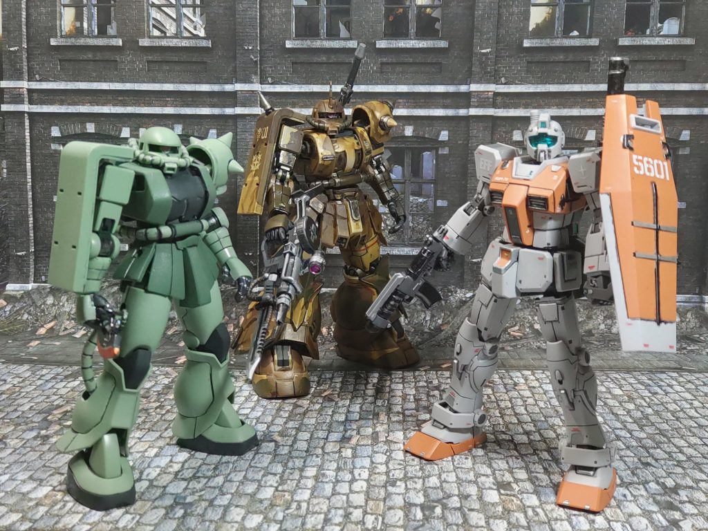 使ってキットHG ジム(モロッコ戦線仕様)HGUC ザク(リヴァイブ)HG 高機動型ザク地上用(エグバ機)