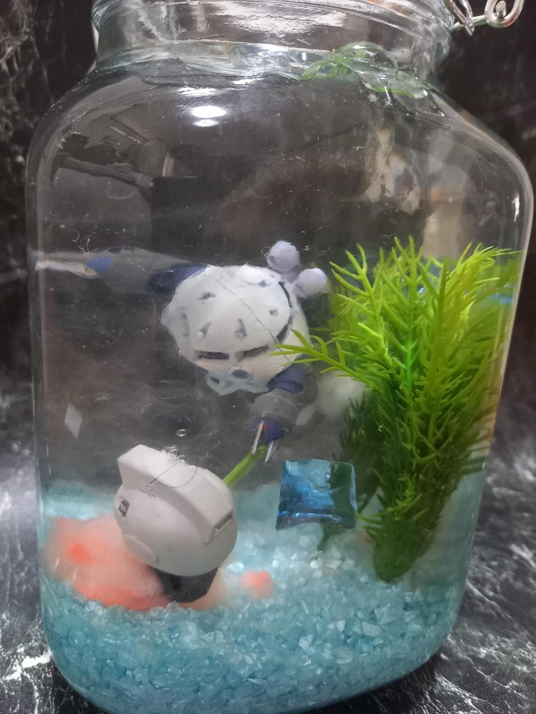 クロスシルエットのジムヘッドに綿　でやられキャラ完了