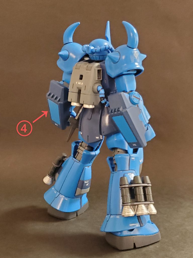 Lia view~😊🎶④両腕にアームガーダーとして、量産型ゲルググC型の腕装着のシールドを装備させてみました😊✨そのまま装着出来たので簡単改修です😆