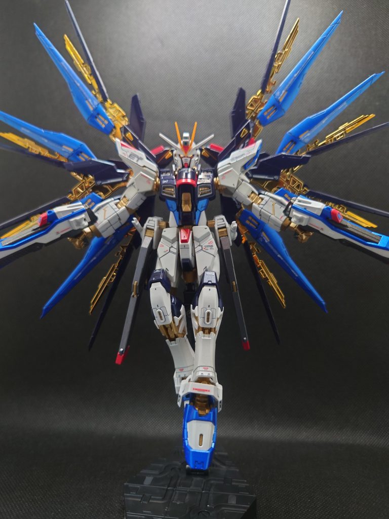 関節等はプライマーを吹いたあとにゴールドで塗装してます。破損しないことを祈るばかりです…。