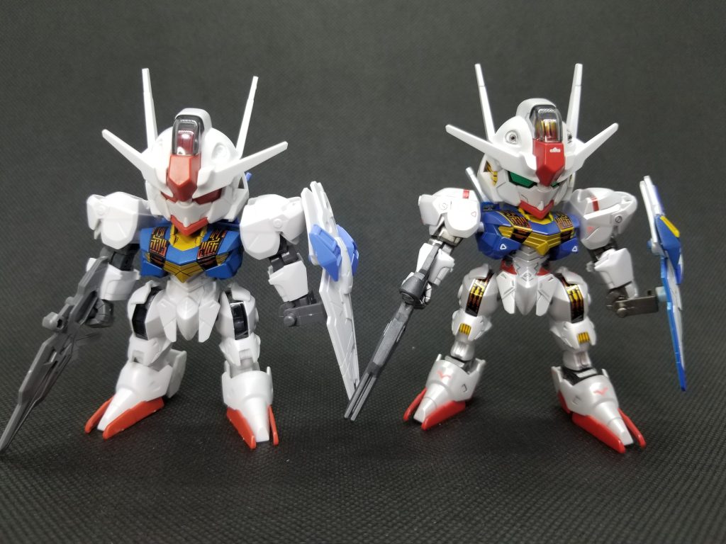 素組み(厳密には違いますがw)との比較です。やっぱちょっと足長にするだけで全然印象が変わりますねっ👍