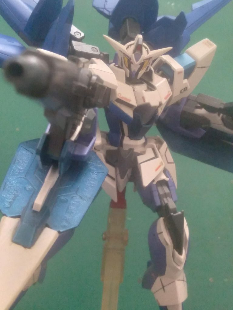 During a confrontation with the Andromeda team, Enceladus manages to destroy the Gundam Lyra. Afterwards, Lyra's GN drive was recovered by the UESF and installed in Enceladus. This dramatically improved its power output. Making it possible to adopt the FALO setup.