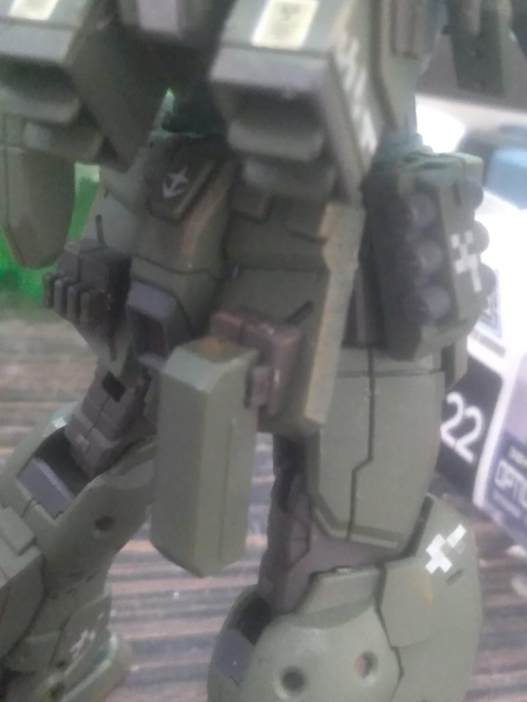 The back skirt area. I didn't have the weathering powder for mud so I used orange rust to give it the look of mud. I like the results 