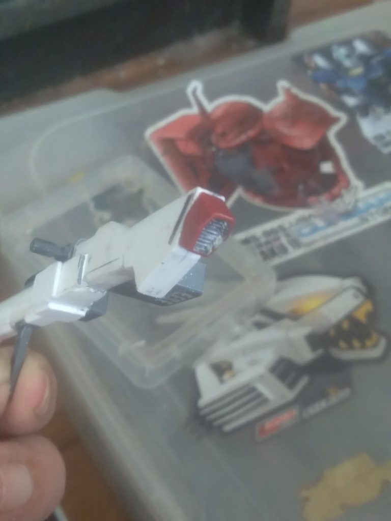 Around back, I attached a vent. When it's firing, it generates a lot of heat. This is used to purge the hot air to keep the weapon working correctly