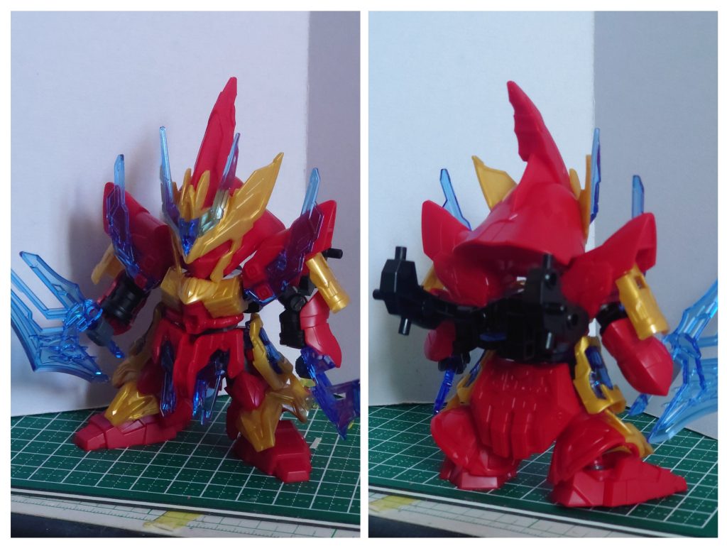 SDは世代的に大好きなのですが、最近の三国創傑伝やヒーローズはデザインがイマイチで好きになれません。創傑伝は最初の頃中国限定でしたし、今でもそっちを向いてるということかな…。それでもいくつかは良さそうなものがあって、この張遼サザビーなどはちょっといじれば良くなりそうだなー、と思っていた所、安売りしていたので購入してみました。素組みはまあ…ケバいかな。