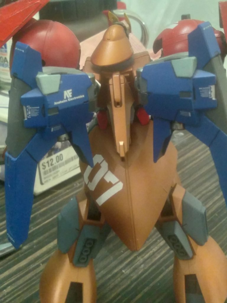 For the backpack, I wanted this to be an ultra high performance mobile suit. I used the boosters from the lightning Gundam bws mk2. They definitely add a sense of high mobility