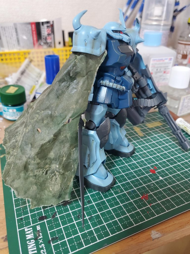 ガンスタで見つけた梱包紙からマントを作る方法でマントを作成してみました使用カラーグリーン 40% マカボニー 40% カーキー 20%