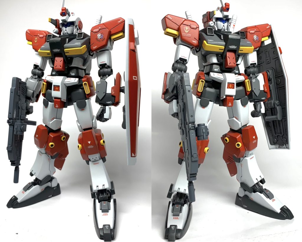武器は、フルアーマーガンダム7号機のビームライフル、シールドはリヴァイブガンダムからです。7号機のシールドを持たせたかったなー💦
