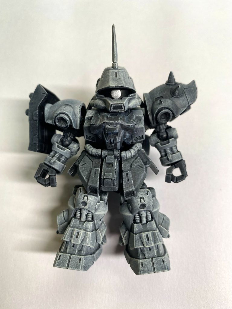 ドライブラシ完了。グレースケールの状態ってなんかいいですよね。