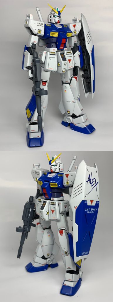 アレックスは好きなガンダムですので、いつかは作りたいと思っていたガンプラです。後のグリプス戦役のモビルスーツに繋がるようなデザインがいいですね