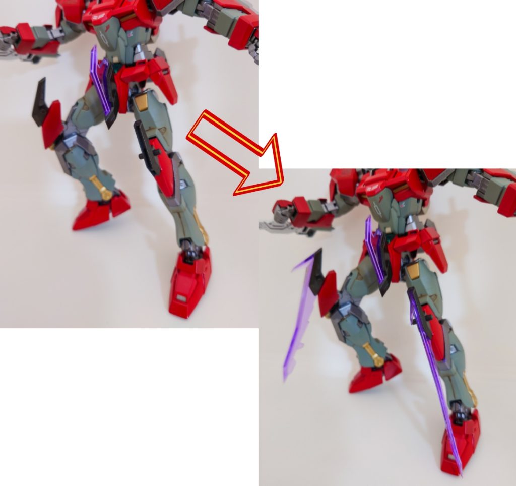 近接戦闘特化武器その3両膝に装着した隠しビームサーベル